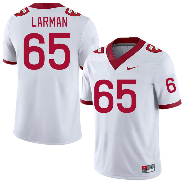 Men-Youth #65 Jarom Larman Harvard Crimson 2023 College Football Jerseys Stitched-White